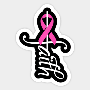 Faith Cancer Support Ribbon Breast Cancer Awareness Sticker